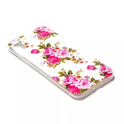 Im Dunkeln leuchten TPU Fall Rosen iPhone XR - Weiss Pink