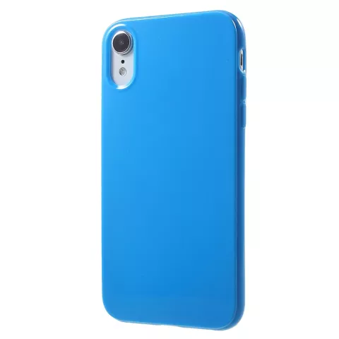 Flexible TPU iPhone XR H&uuml;lle - gl&auml;nzend blau