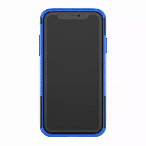 Stossfeste Autoreifentasche TPU iPhone XR H&uuml;lle mit St&auml;nder - Blau