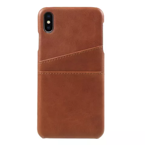 Kunstleder Kartenhalter H&uuml;lle f&uuml;r iPhone XS Max H&uuml;lle - Braun