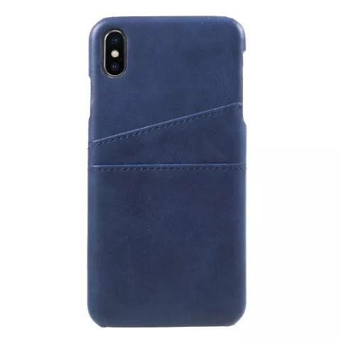 Kartenetui aus Kunstleder f&uuml;r iPhone XS Max - Blau