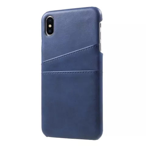 Kartenetui aus Kunstleder f&uuml;r iPhone XS Max - Blau