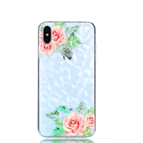 Diamantetui TPU iPhone XS Max Etui - Blumen