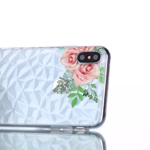 Diamantetui TPU iPhone XS Max Etui - Blumen