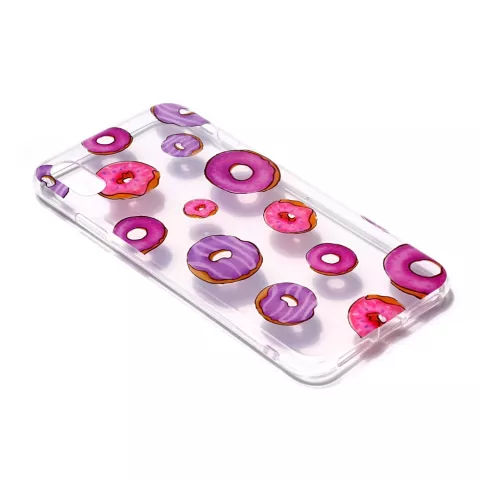 Donuts Flexible TPU H&uuml;lle iPhone XS Max - Pink Lila