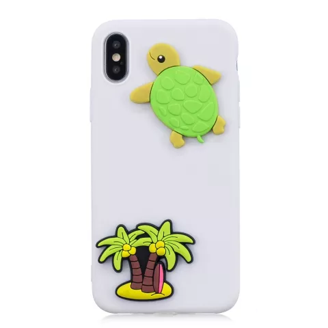 Tropische Schildkr&ouml;te 3D Cartoons Fall iPhone XS Max Fall - Weiss