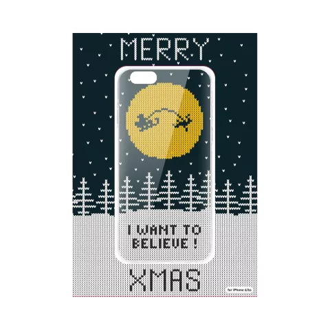 FLAVR Christmas Cardcase H&auml;sslicher Weihnachtspullover Santa glaubt iPhone 6 6s - Blau