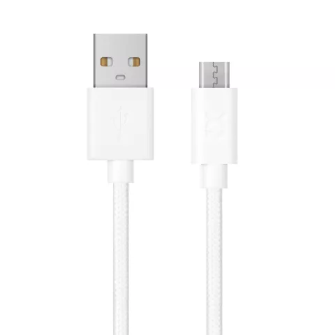 Xqisit Geflochtenes Ladekabel Micro-USB zu USB-A 2.0 1,8 m - Weiss