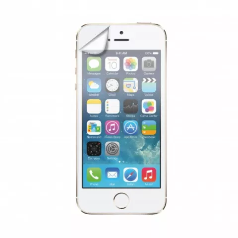 Xqisit Displayschutzfolie Gl&auml;nzend zweiteilig iPhone 5 5s 5c SE 2016 - Transparent