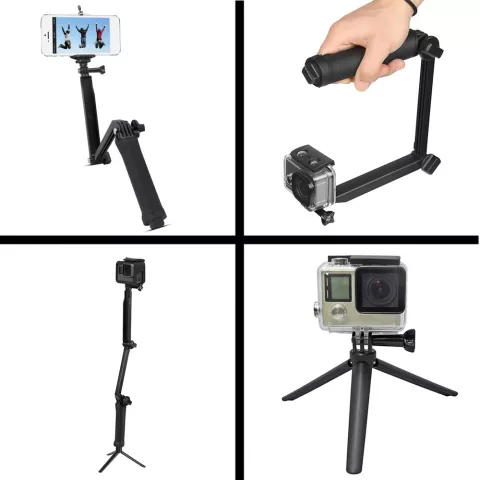 Faltbarer Griff 3-in-1 Selfie Stick Stativ Kamerahalter Einbeinstativ Steadycam - GoPro DLSR