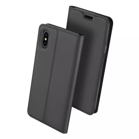 Dux Ducis Cover Booklet Etui Cover mit Klappenleder Cover iPhone XS Max - Schwarz