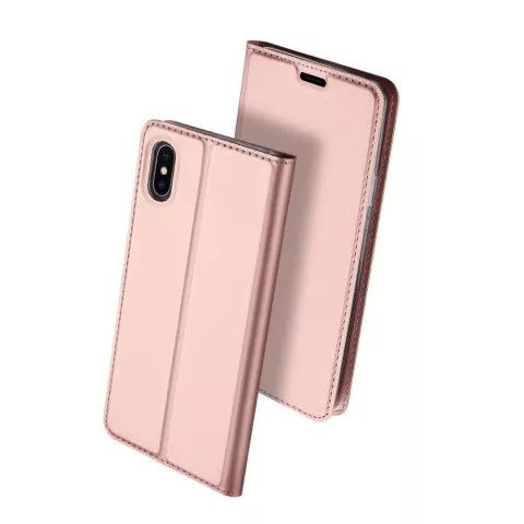 Dux Ducis Cover Booklet Etui Cover mit Klappenleder Cover iPhone XS Max - Ros&eacute;gold