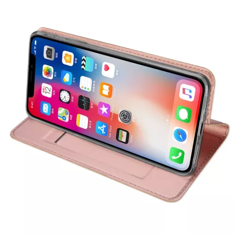 Dux Ducis Cover Booklet Etui Cover mit Klappenleder Cover iPhone XS Max - Ros&eacute;gold