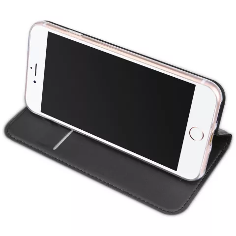 Dux Ducis Cover Booklet Case H&uuml;lle mit Klappe Lederh&uuml;lle Kompatibel mit iPhone 7 8 - Schwarz