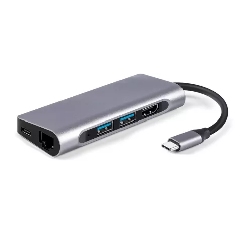 USB C-Multiport-Hub mit 4K HDMI SD TF-Kartenleser 2 USB 3.0 RJ45-Gigabit-Ethernet-Adapter