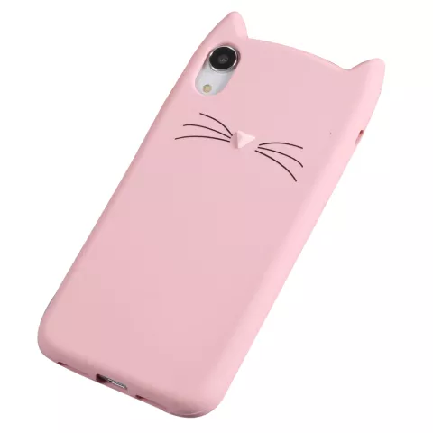 Cat Silicone iPhone XR H&uuml;lle - Pink Cat H&uuml;lle