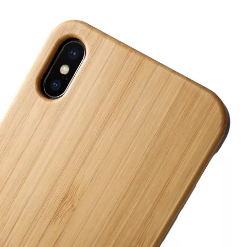 Holzetui TPU iPhone XS Max Cover - Braunes Etui