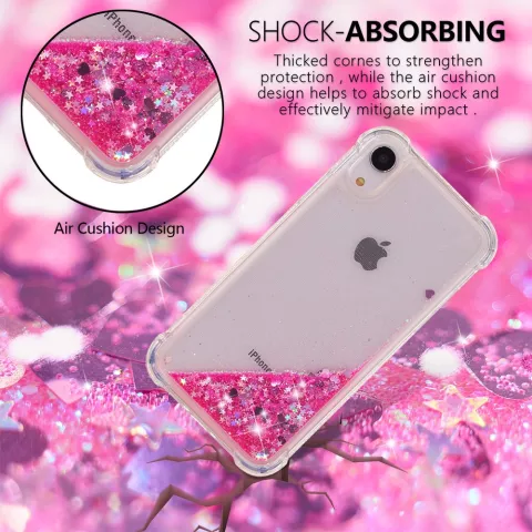 Glitter Powder Schutzh&uuml;lle TPU iPhone XR - Pink H&uuml;lle