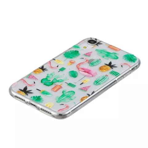 Cactus und Flamingo TPU H&uuml;lle f&uuml;r iPhone XR Cover