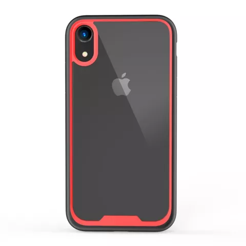 Schwarz Rot TPU Acryl Kunststoff H&uuml;lle iPhone XR - Transparent