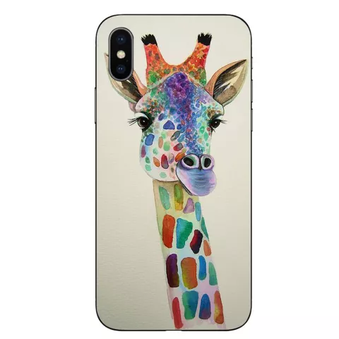 TPU Abdeckung iPhone X XS H&uuml;lle - Giraffe