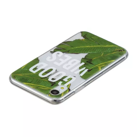 Bananenbl&auml;tter iPhone XR TPU H&uuml;lle - Transparent Gr&uuml;n