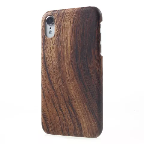 Holzoptik iPhone XR Hartschalenkoffer - Brown Wood Texture
