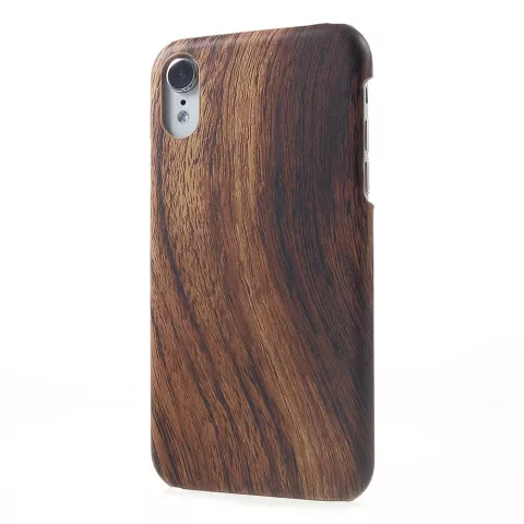 Holzoptik Kompatibel mit iPhone XR Hardcase H&uuml;lle - Braune Holzstruktur