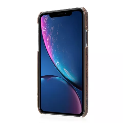 Holzoptik Kompatibel mit iPhone XR Hardcase H&uuml;lle - Braune Holzstruktur