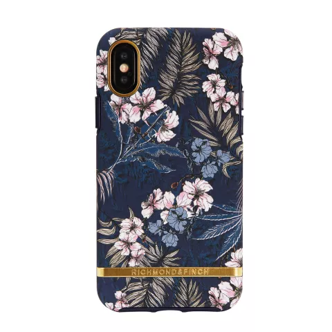 Richmond &amp; Finch Floral Jungle Gold Details Fall iPhone X H&uuml;lle - Blau