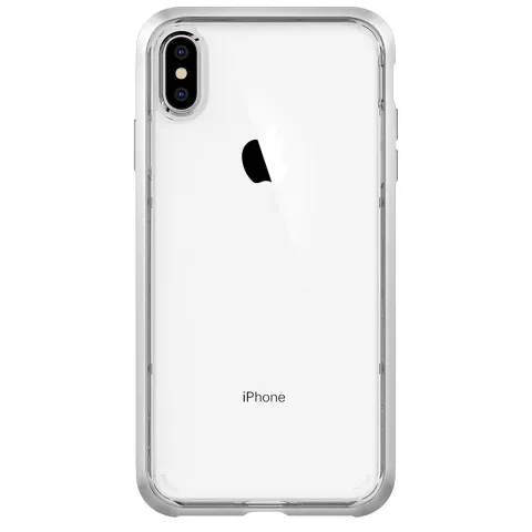 Spigen Neo Hybrid Crystal H&uuml;lle Schutz transparent Kompatibel mit iPhone XS Max - Silber H&uuml;lle transparent