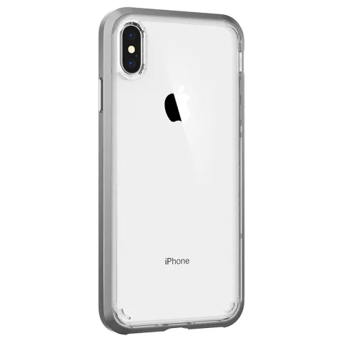 Spigen Neo Hybrid Crystal H&uuml;lle Schutz transparent Kompatibel mit iPhone XS Max - Silber H&uuml;lle transparent
