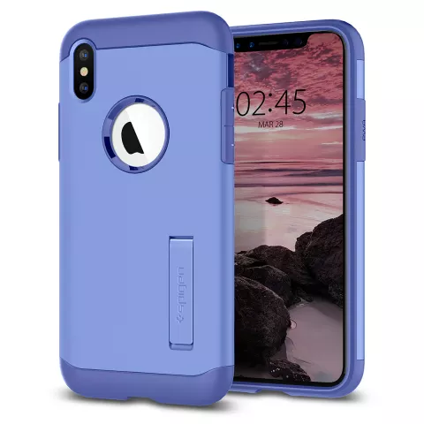 Spigen Slim Armor H&uuml;lle Kompatibel mit iPhone XS Max Lila H&uuml;lle