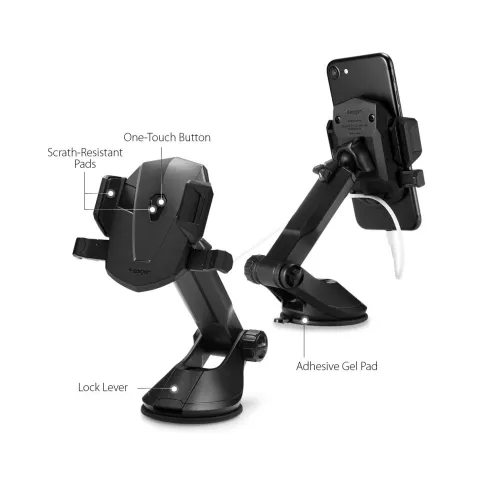 Spigen AP12T Telefonhalter mit Saugnapf - Auto Schwarz Universal