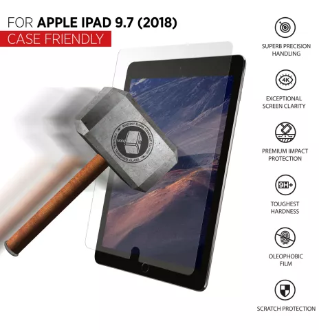 THOR Glasschutz iPad 9.7 (2018) - 9H + Geh&auml;rtetes Glas