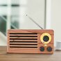 NR-3013 Mini Holzstruktur Retro FM Radio Drahtloser Bluetooth-Lautsprecher - Holzfarbe Hellbraun