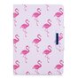 Flamingo Flip Case Lederbezug Standard iPad 2017 2018 - Weiss Pink