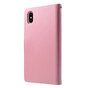 Mercury Goospery Rich Walletcase 7 Karten Kunstleder iPhone XS Max H&uuml;lle - Pink