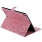 Leder iPad Pro 12,9-Zoll-2018 Fall Abdeckung Sonnenblumendruck Brieftasche Brieftasche - Pink