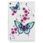 Schmetterlinge Blumen Flip Case Leder Flip Cover Standard iPad Mini 4 5 - Weiss