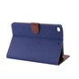 Jeans Denim Flip Case Leder Flip Cover iPad Mini 4 5 - Dunkelblau Braun