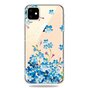 Niedliche flexible blaue Blumen H&uuml;lle iPhone 11 TPU H&uuml;lle - Klar