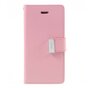 Mercury Goospery Leder iPhone 7 8 SE 2020 SE 2022 Brieftasche H&uuml;lle 7 Karten - Pink