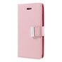 Mercury Goospery Leder iPhone 7 8 SE 2020 SE 2022 Brieftasche H&uuml;lle 7 Karten - Pink