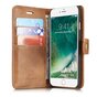 DG.MING Bookcase Walllet iPhone 7 8 SE 2020 SE 2022 Vintage Brieftasche aus Spaltleder - Braun