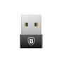 Baseus USB-Stecker auf USB Typ C-Buchse 2.4A Mini-Adapter - Schwarz