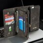 Caseme Split Leder iPhone 6 Plus 6s Plus Brieftasche B&uuml;cherregal Brieftasche Etui - Grau