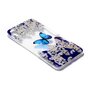 iPhone X XS TPU H&uuml;lle Transparent - Blau Weiss