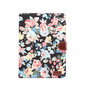 Brieftasche Cover Case Flowerprint Blumenmuster Muster Kunstleder f&uuml;r iPad 10,2 Zoll - Schwarz