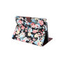 Brieftasche Cover Case Flowerprint Blumenmuster Muster Kunstleder f&uuml;r iPad 10,2 Zoll - Schwarz